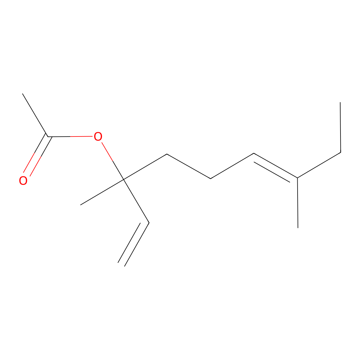 3,7-Dimethylnona-1,6-dien-3-yl acetate molecular structure, CAS 61931-80-4