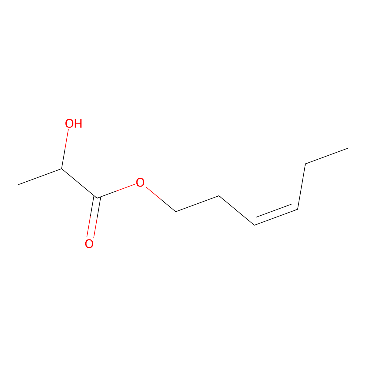 3-Hexenyl lactate, (3Z)- molecular structure, CAS 61931-81-5