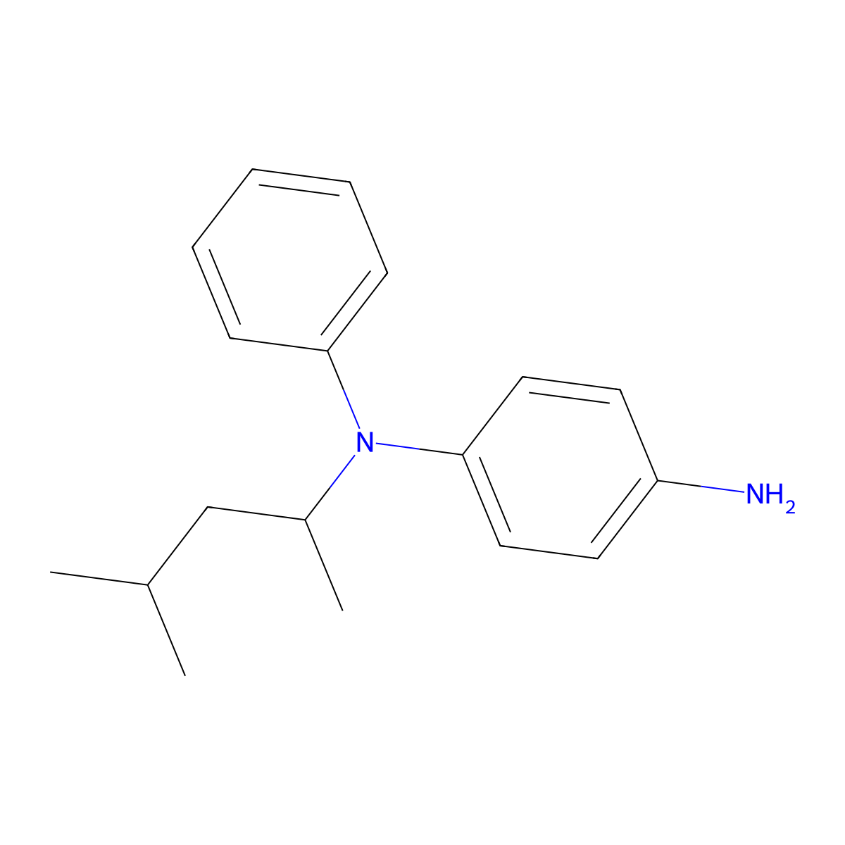 N-(4-Methylpentan-2-yl)-N-phenylbenzene-1,4-diamine molecular structure, CAS 61931-82-6
