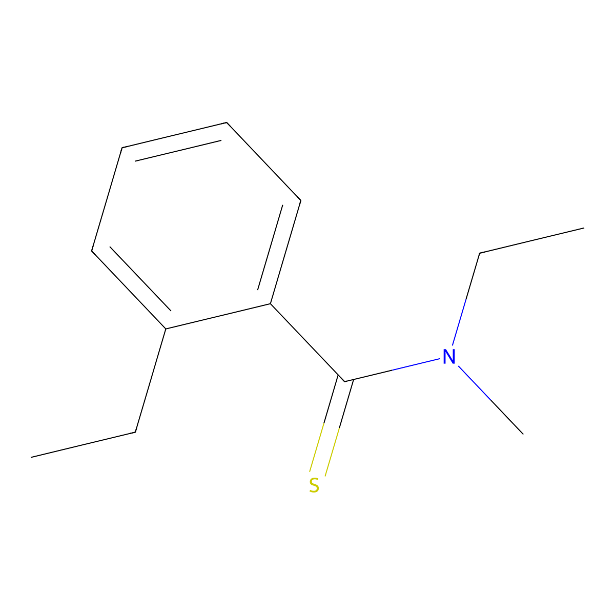 N,2-Diethyl-N-methylbenzene-1-carbothioamide molecular structure, CAS 619314-53-3