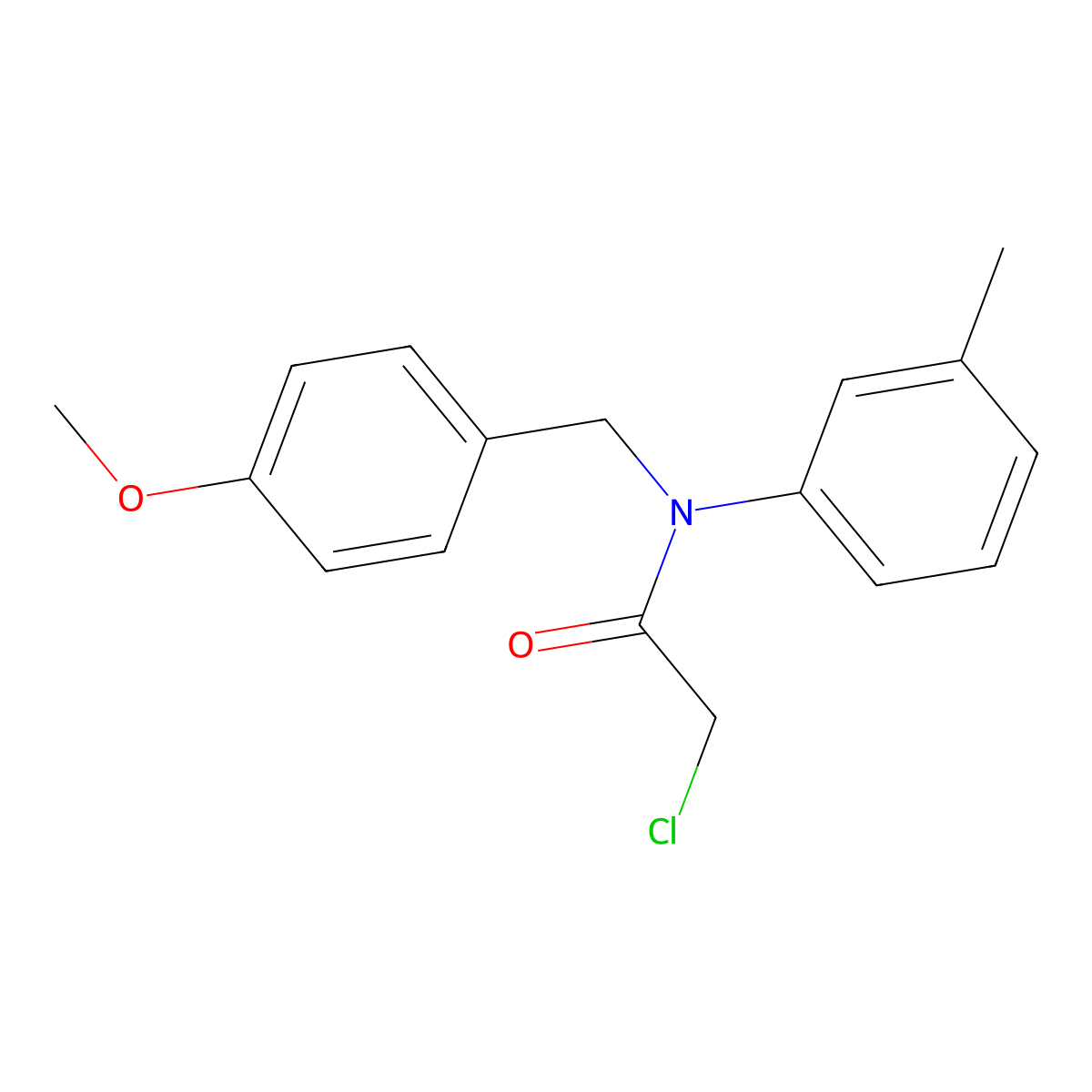 2-chloro-N-(4-methoxybenzyl)-N-(m-tolyl)acetamide molecular structure, CAS 619319-74-3