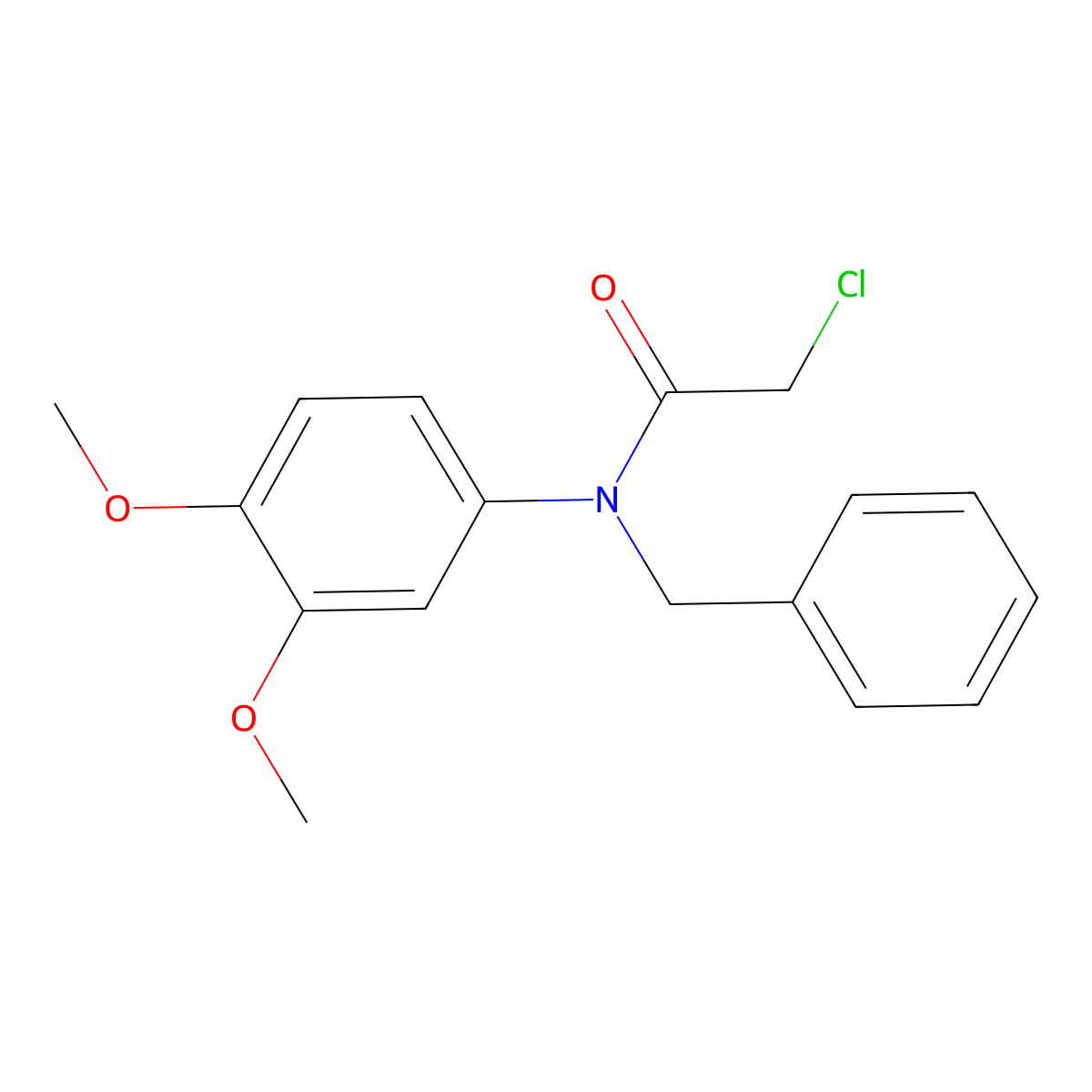 N-Benzyl-2-chloro-N-(3,4-dimethoxyphenyl)acetamide molecular structure, CAS 619319-76-5