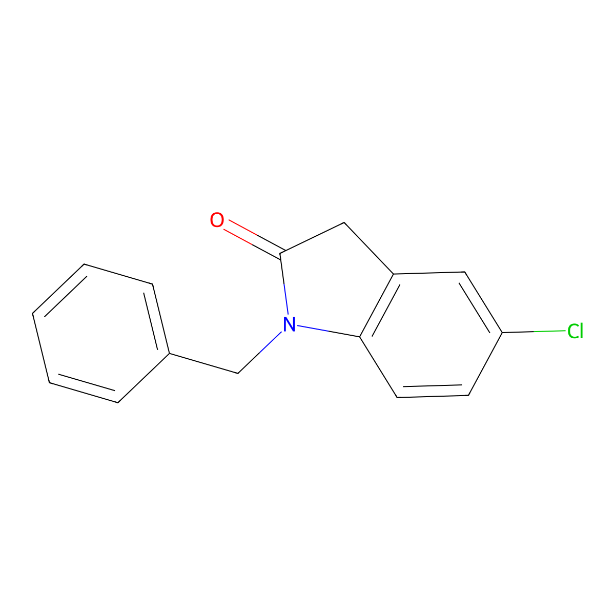 1-benzyl-5-chloro-1,3-dihydro-2H-indol-2-one molecular structure, CAS 619319-83-4