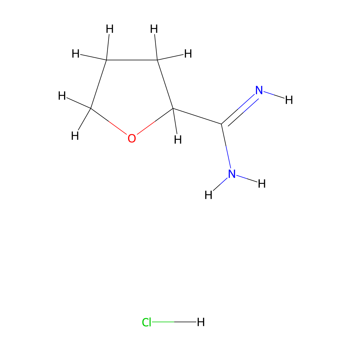 Oxolane-2-carboximidamide hydrochloride molecular structure, CAS 619329-27-0