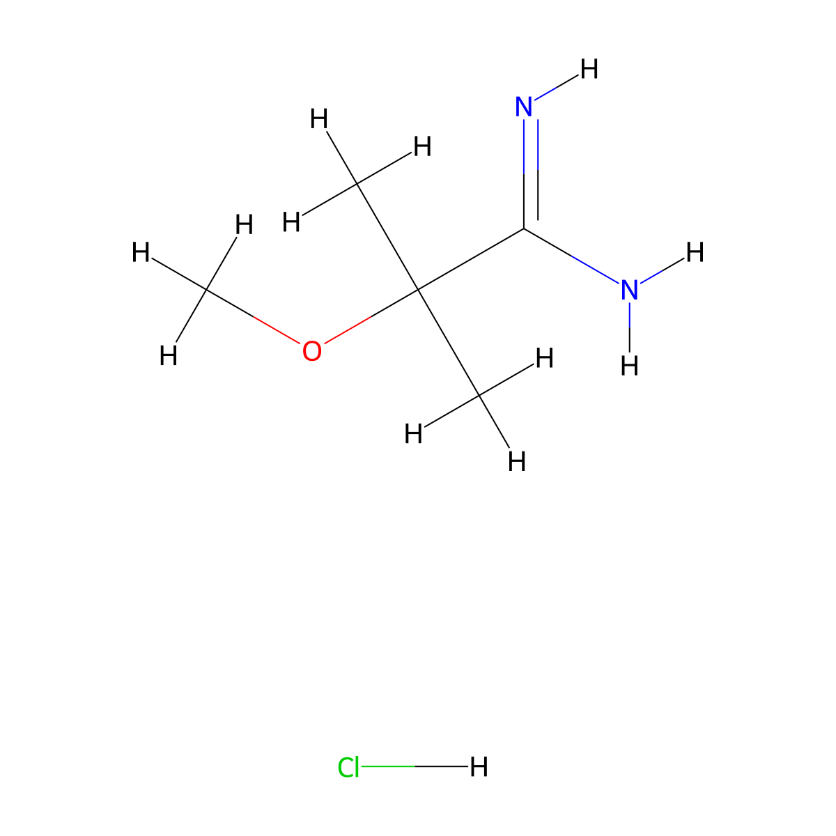 2-Methoxy-2-methylpropanimidamide hydrochloride molecular structure, CAS 619329-28-1
