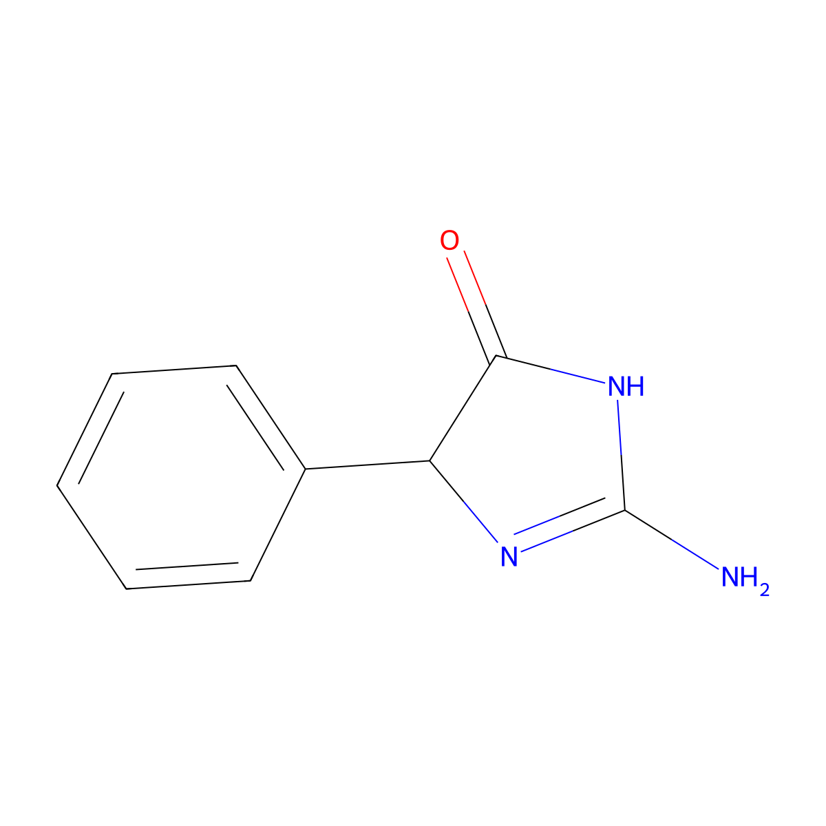2-Amino-4-phenyl-4,5-dihydro-1h-imidazol-5-one molecular structure, CAS 619330-78-8