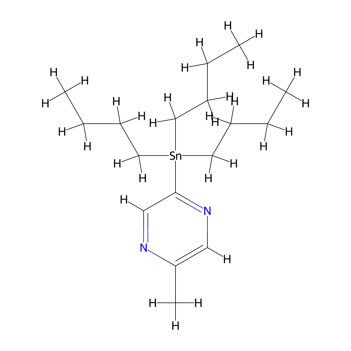 2-Methyl-5-(tributylstannyl)pyrazine molecular structure, CAS 619331-61-2