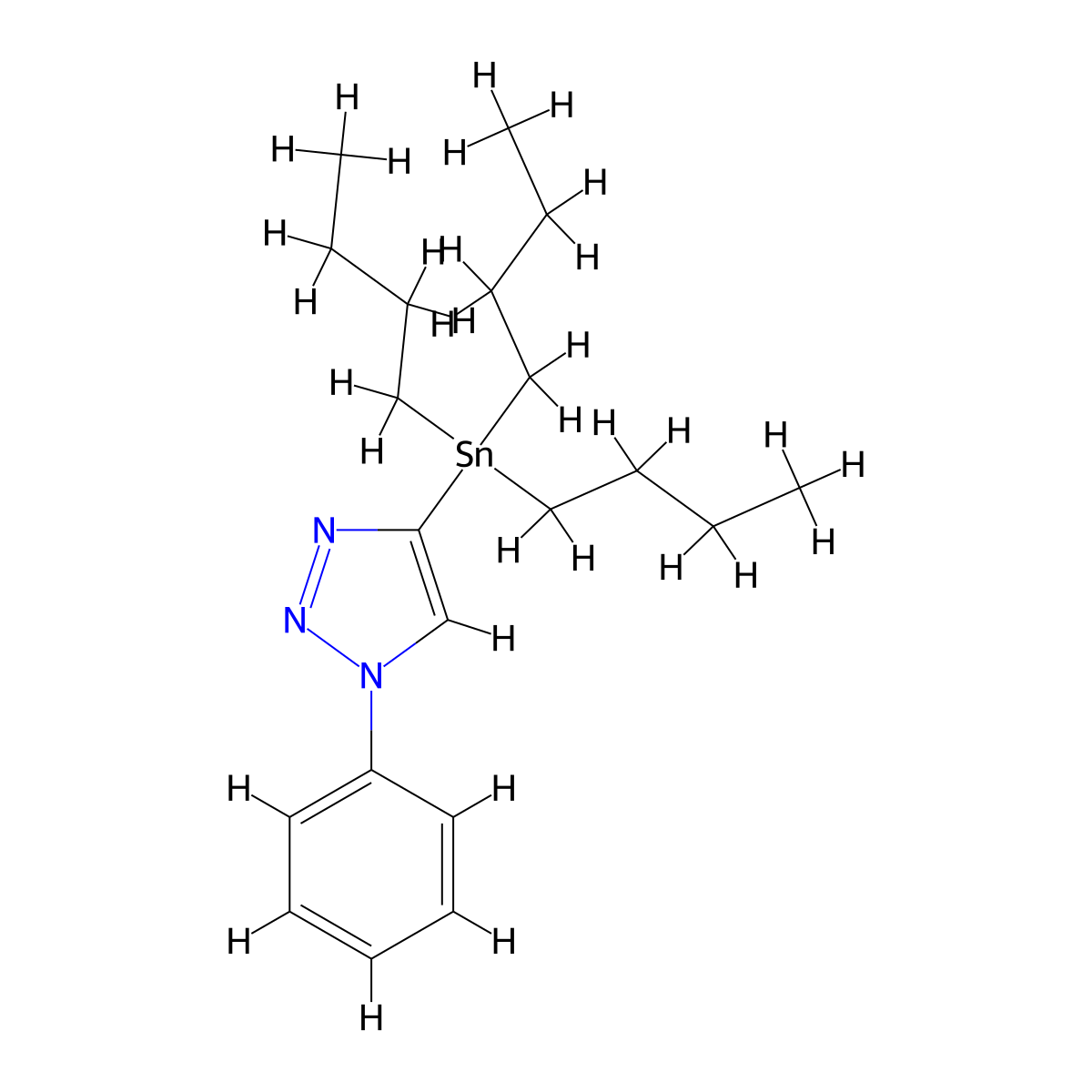1-phenyl-4-(tributylstannyl)-1H-1,2,3-triazole molecular structure, CAS 619331-68-9