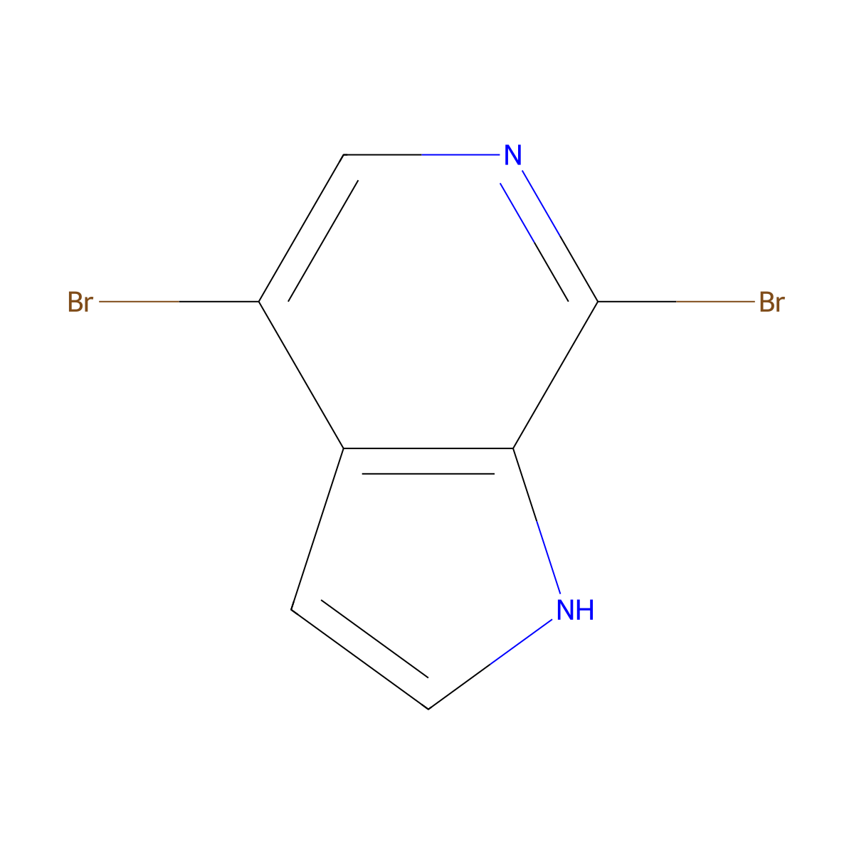 4,7-Dibromo-1H-pyrrolo(2,3-c)pyridine molecular structure, CAS 619331-71-4