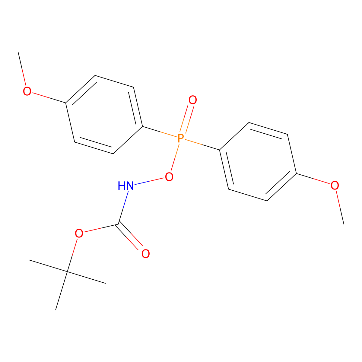 tert-Butyl ((bis(4-methoxyphenyl)phosphoryl)oxy)carbamate molecular structure, CAS 619333-95-8
