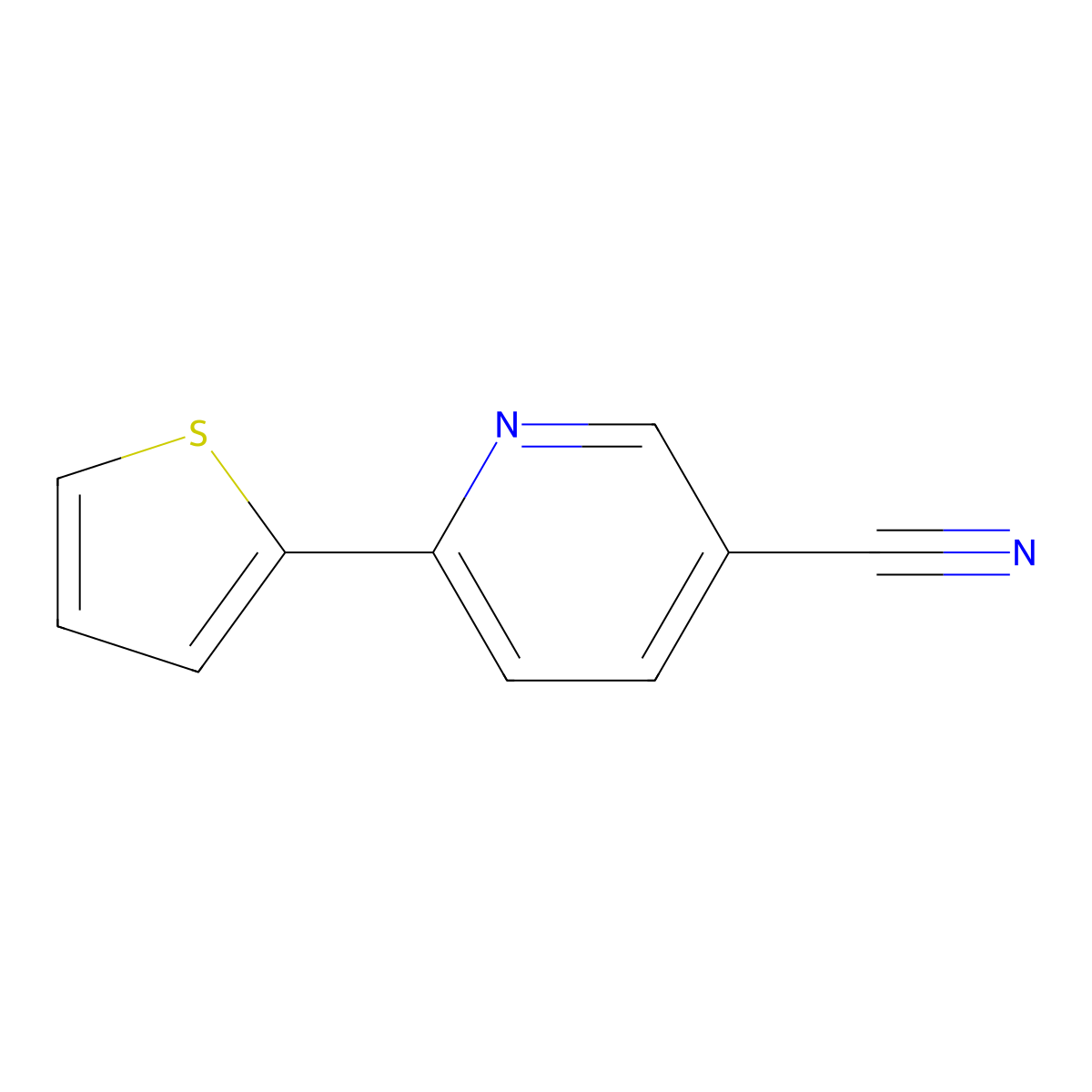 6-Thien-2-ylnicotinonitrile molecular structure, CAS 619334-36-0