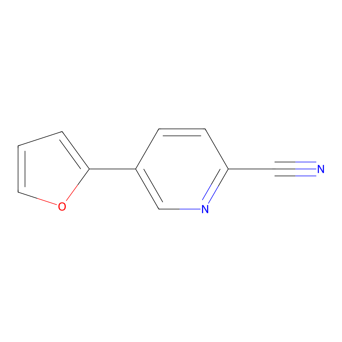 5-(2-Furyl)pyridine-2-carbonitrile molecular structure, CAS 619334-50-8