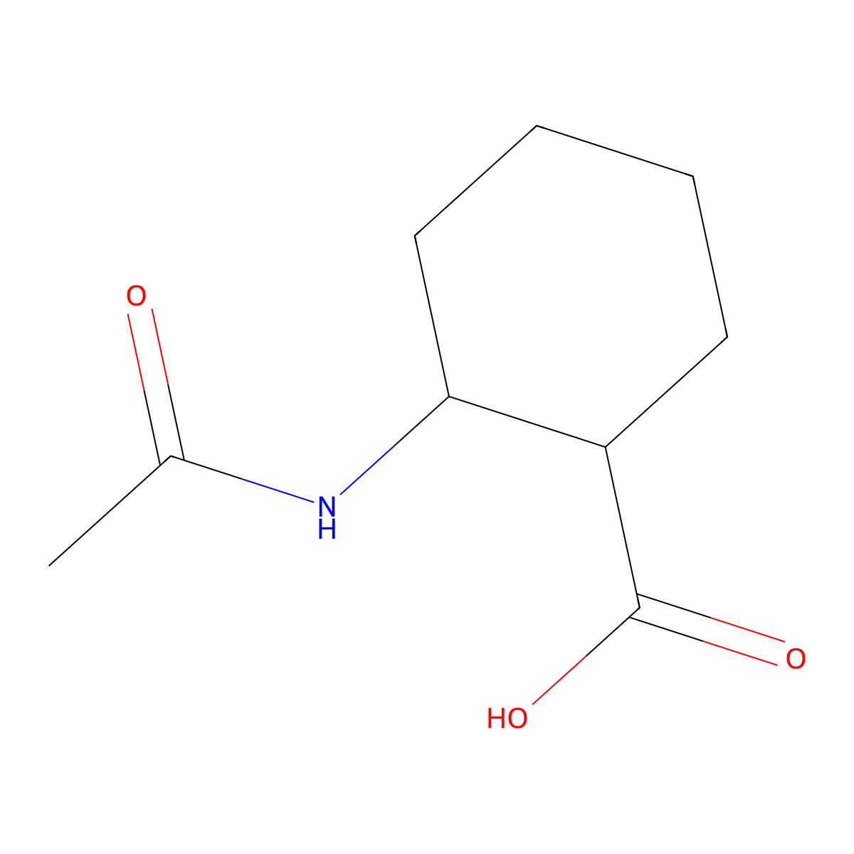 (1S,2R)-2-acetamidocyclohexane-1-carboxylic acid molecular structure, CAS 61936-39-8