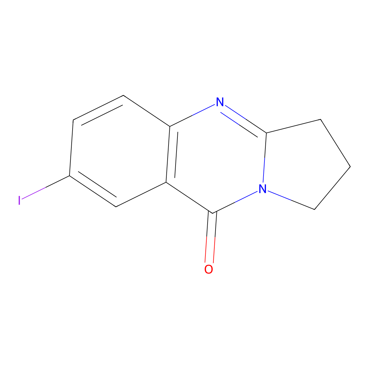 7-iodo-2,3-dihydropyrrolo[2,1-b]quinazolin-9(1H)-one molecular structure, CAS 61938-66-7