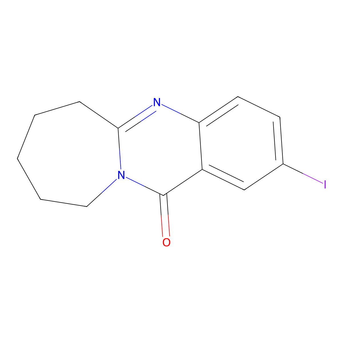 2-iodo-7,8,9,10-tetrahydroazepino[2,1-b]quinazolin-12(6H)-one molecular structure, CAS 61938-70-3