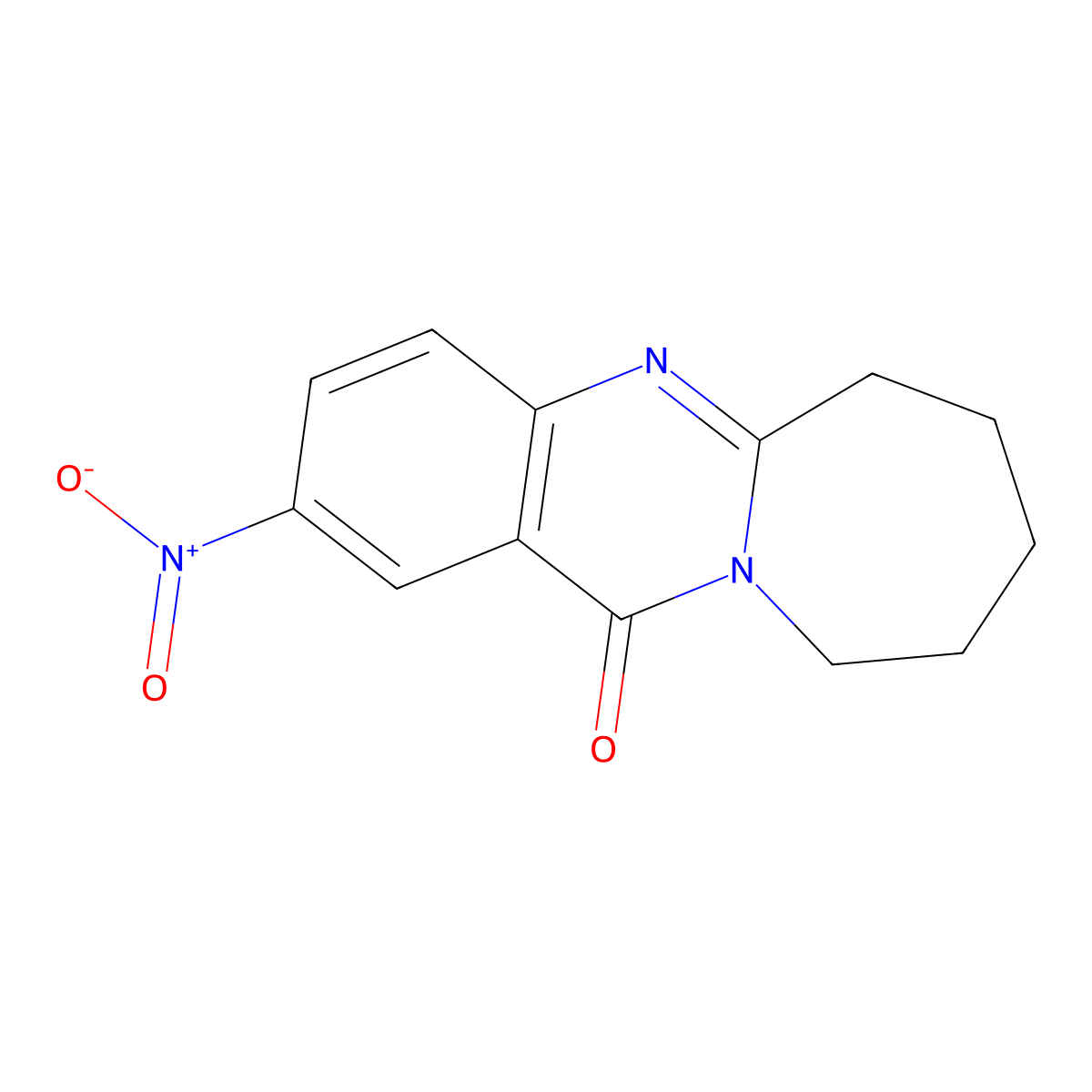 2-nitro-7,8,9,10-tetrahydroazepino[2,1-b]quinazolin-12(6H)-one molecular structure, CAS 61938-71-4