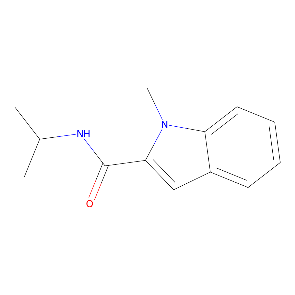 1H-Indole-2-carboxamide, 1-methyl-N-(1-methylethyl)- molecular structure, CAS 61939-19-3