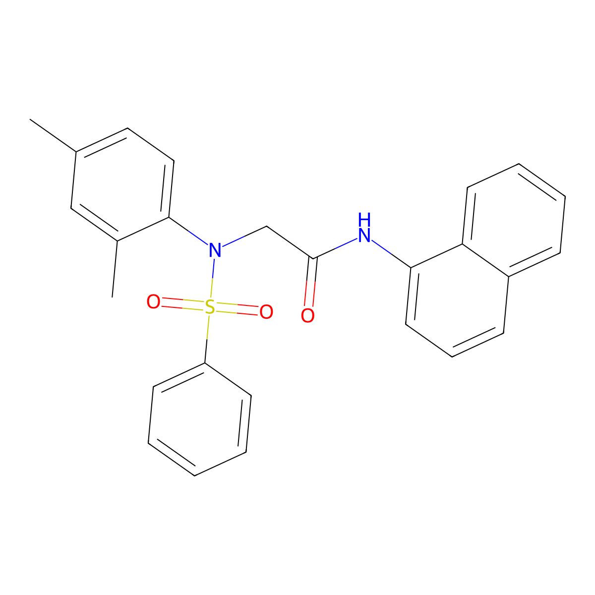 N~2~-(2,4-dimethylphenyl)-N-naphthalen-1-yl-N~2~-(phenylsulfonyl)glycinamide molecular structure, CAS 6194-58-7