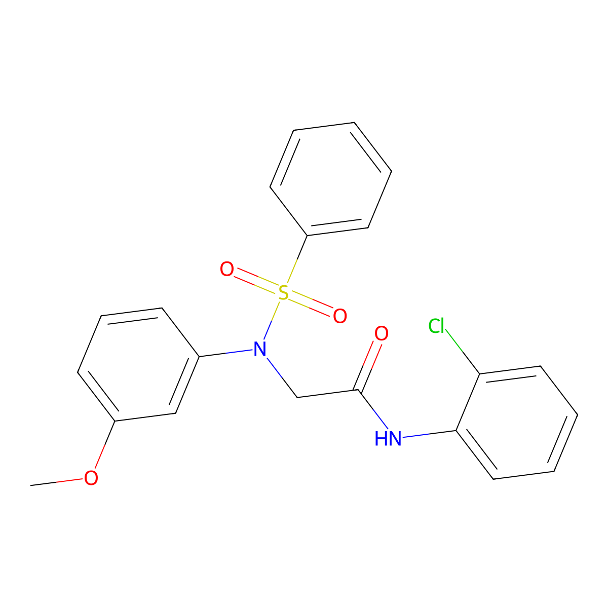 2-[N-(benzenesulfonyl)-3-methoxyanilino]-N-(2-chlorophenyl)acetamide molecular structure, CAS 6194-60-1