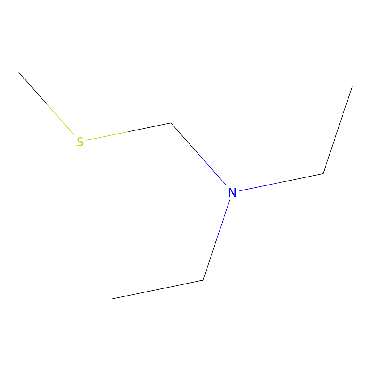N-Ethyl-N-[(methylsulfanyl)methyl]ethanamine molecular structure, CAS 61940-56-5