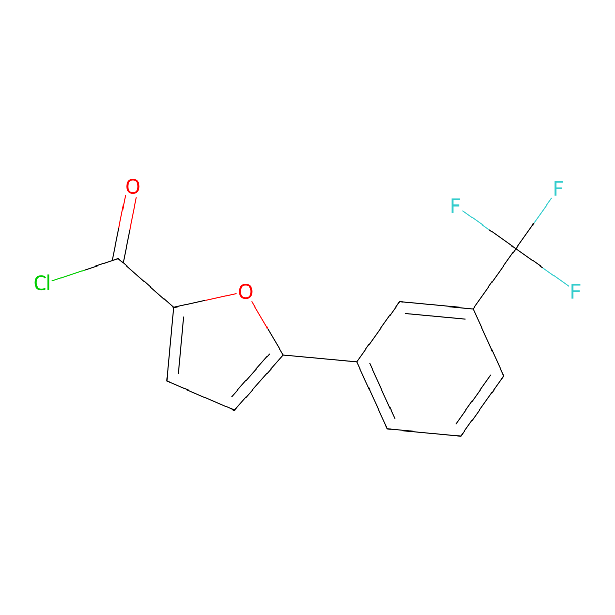 2-Furancarbonyl chloride, 5-[3-(trifluoromethyl)phenyl]- molecular structure, CAS 61941-90-0