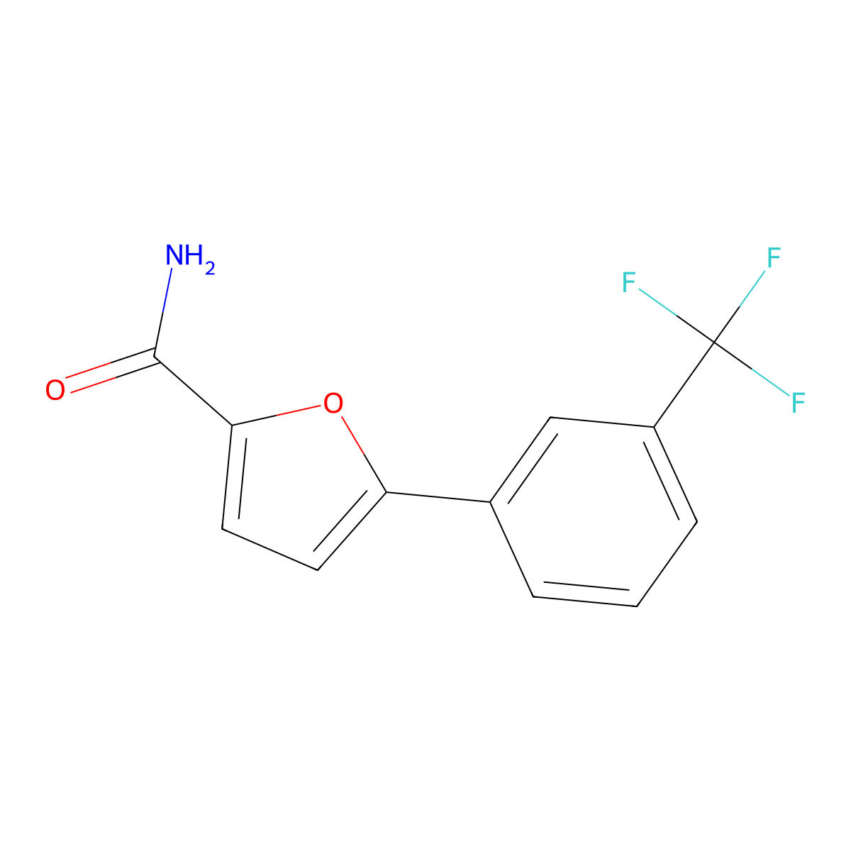 5-[3-(Trifluoromethyl)phenyl]furan-2-carboxamide molecular structure, CAS 61941-96-6