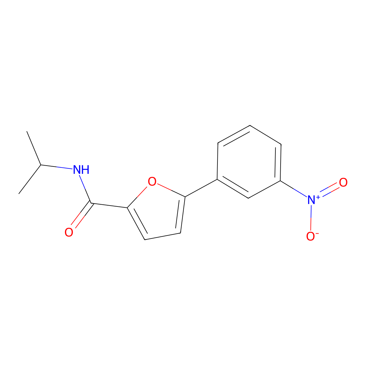 5-(3-nitrophenyl)-N-(propan-2-yl)furan-2-carboxamide molecular structure, CAS 61942-12-9