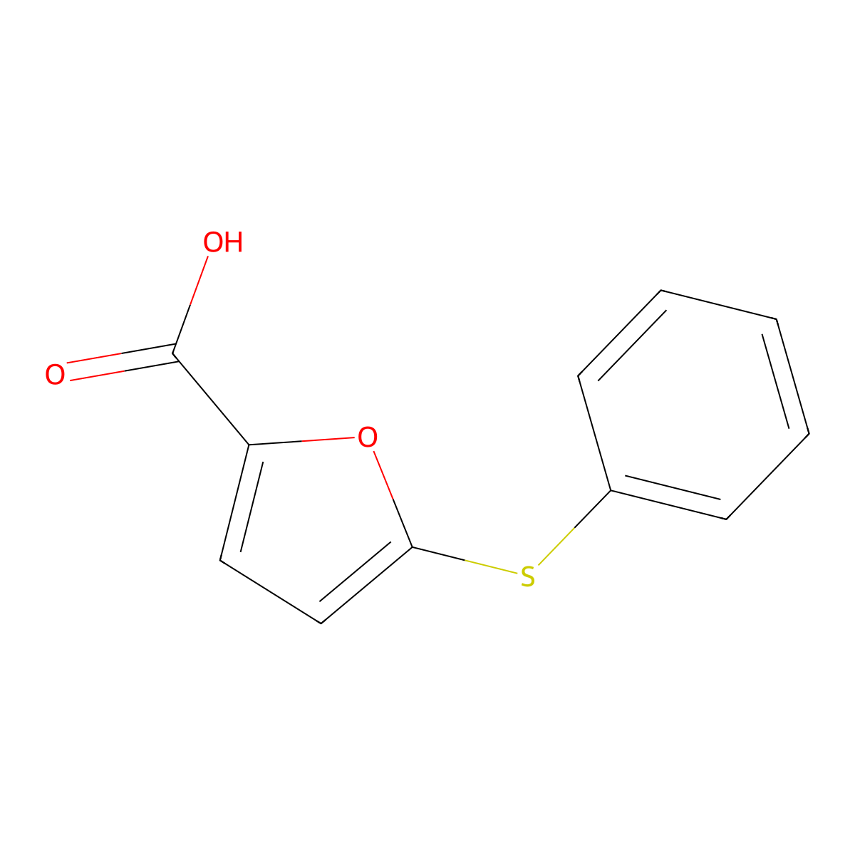5-(Phenylthio)furan-2-carboxylic acid molecular structure, CAS 61942-18-5