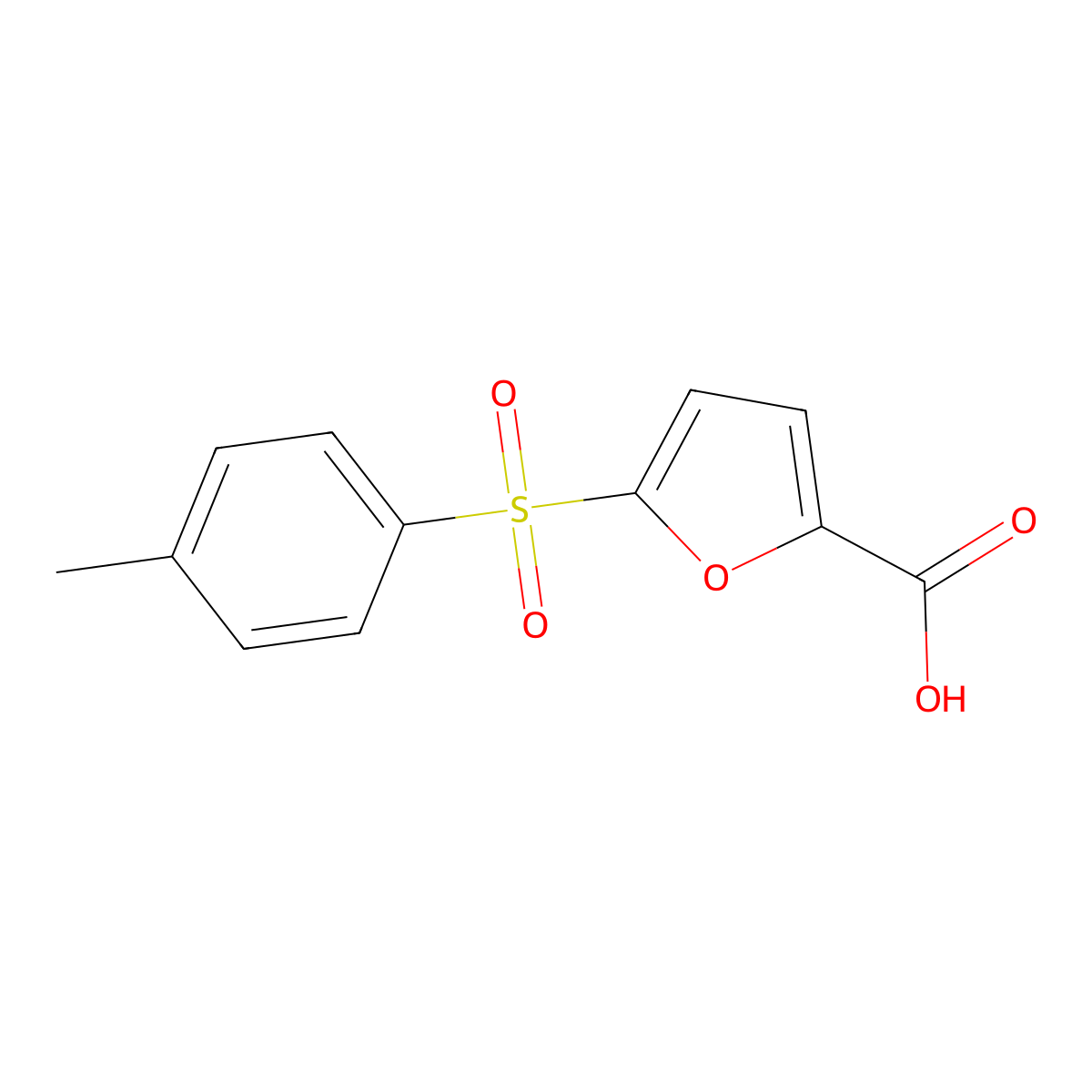 5-[(4-Methylphenyl)sulfonyl]furan-2-carboxylic acid molecular structure, CAS 61942-26-5