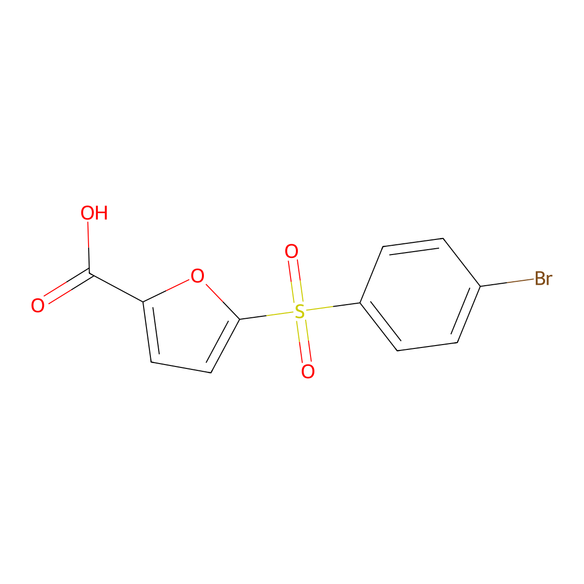 5-[(4-Bromophenyl)sulfonyl]furan-2-carboxylic acid molecular structure, CAS 61942-30-1