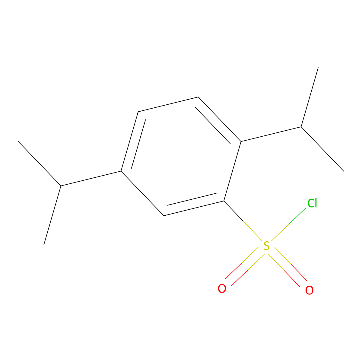 2,5-Bis(propan-2-yl)benzene-1-sulfonyl chloride molecular structure, CAS 61942-72-1