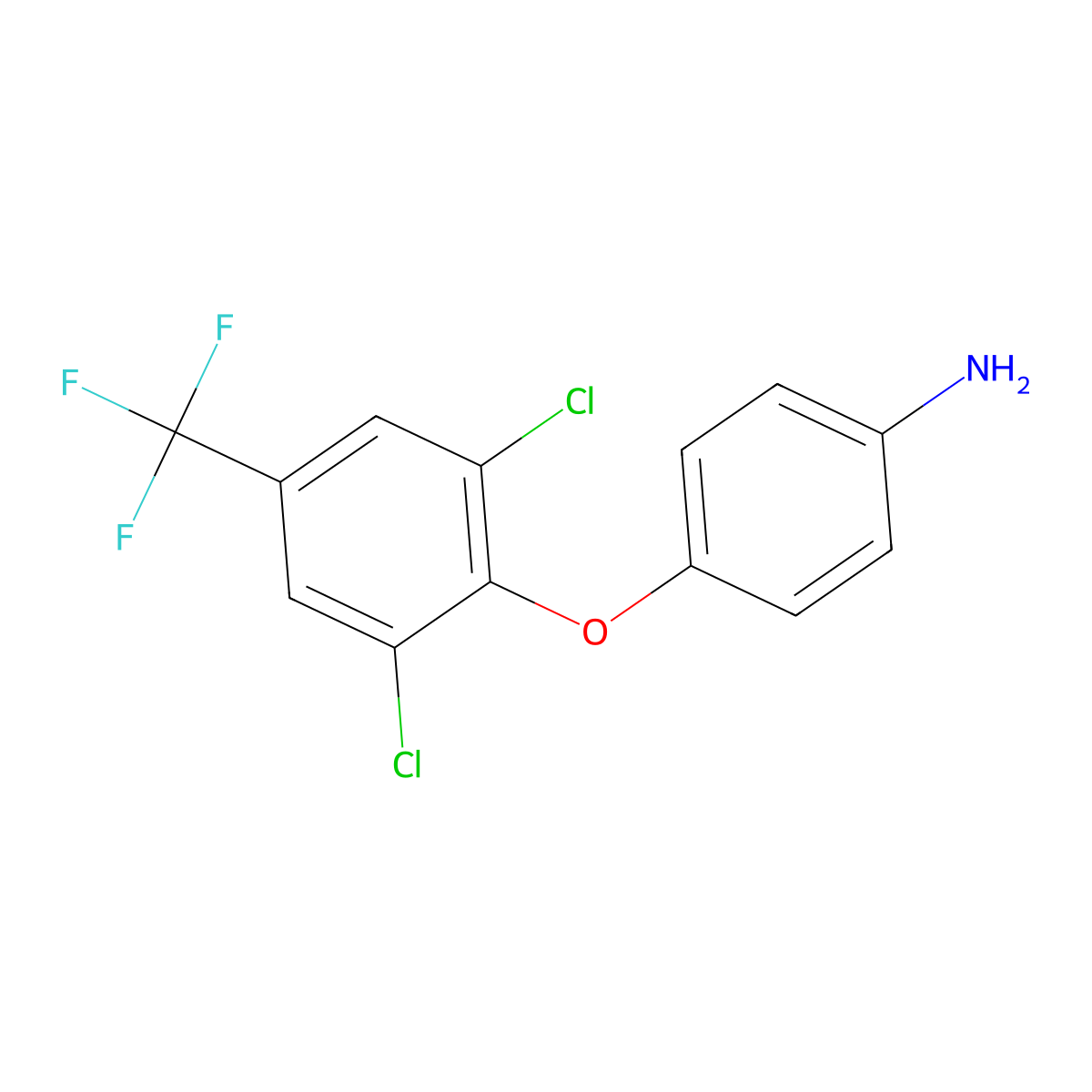 4-[2,6-Dichloro-4-(trifluoromethyl)phenoxy]aniline molecular structure, CAS 61946-83-6