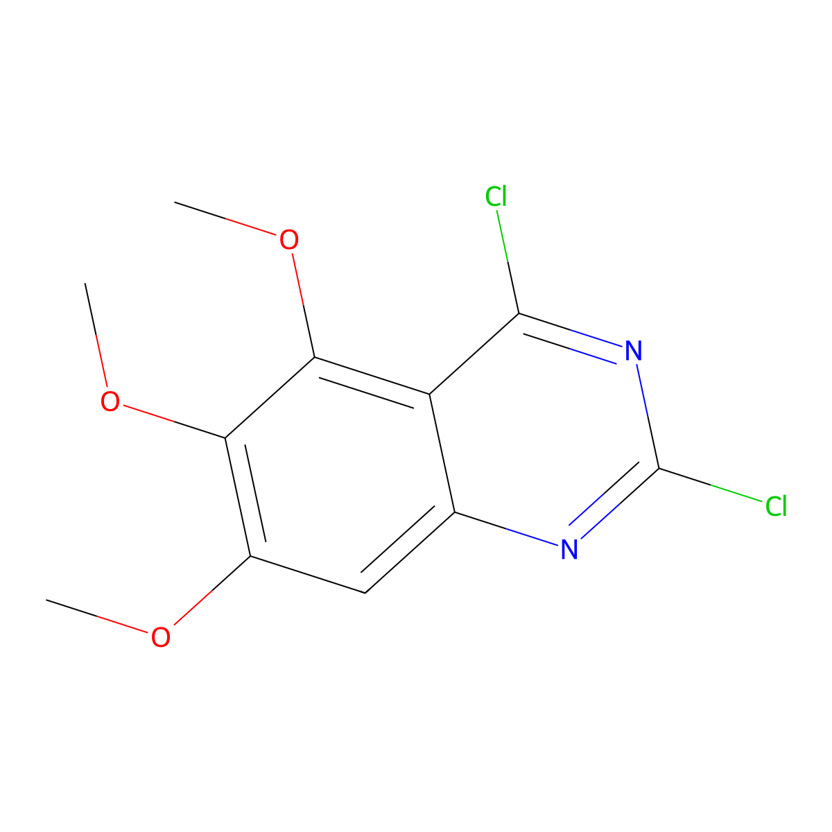 2,4-Dichloro-5,6,7-trimethoxyquinazoline molecular structure, CAS 61948-64-9