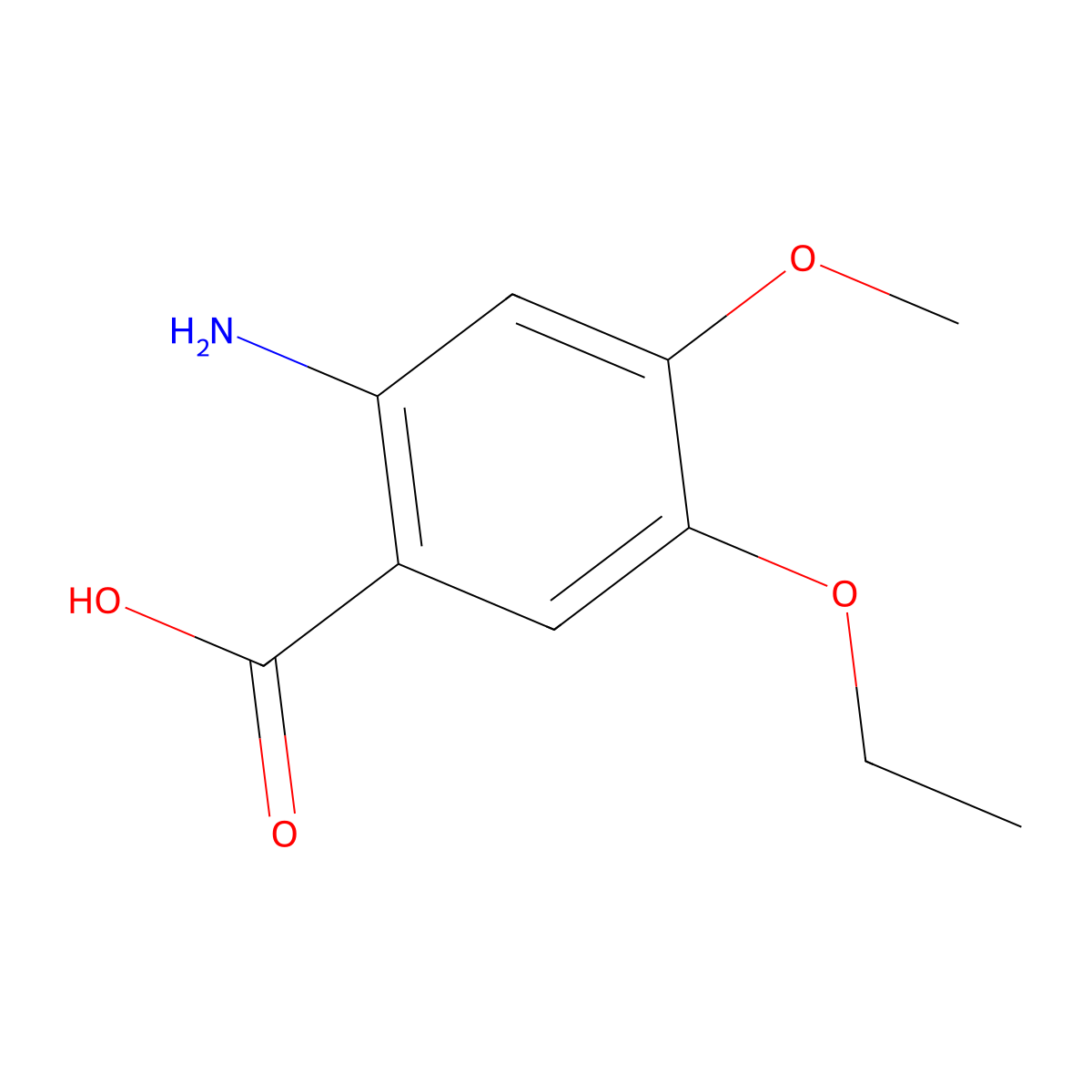 2-Amino-5-ethoxy-4-methoxybenzoic acid molecular structure, CAS 61948-67-2
