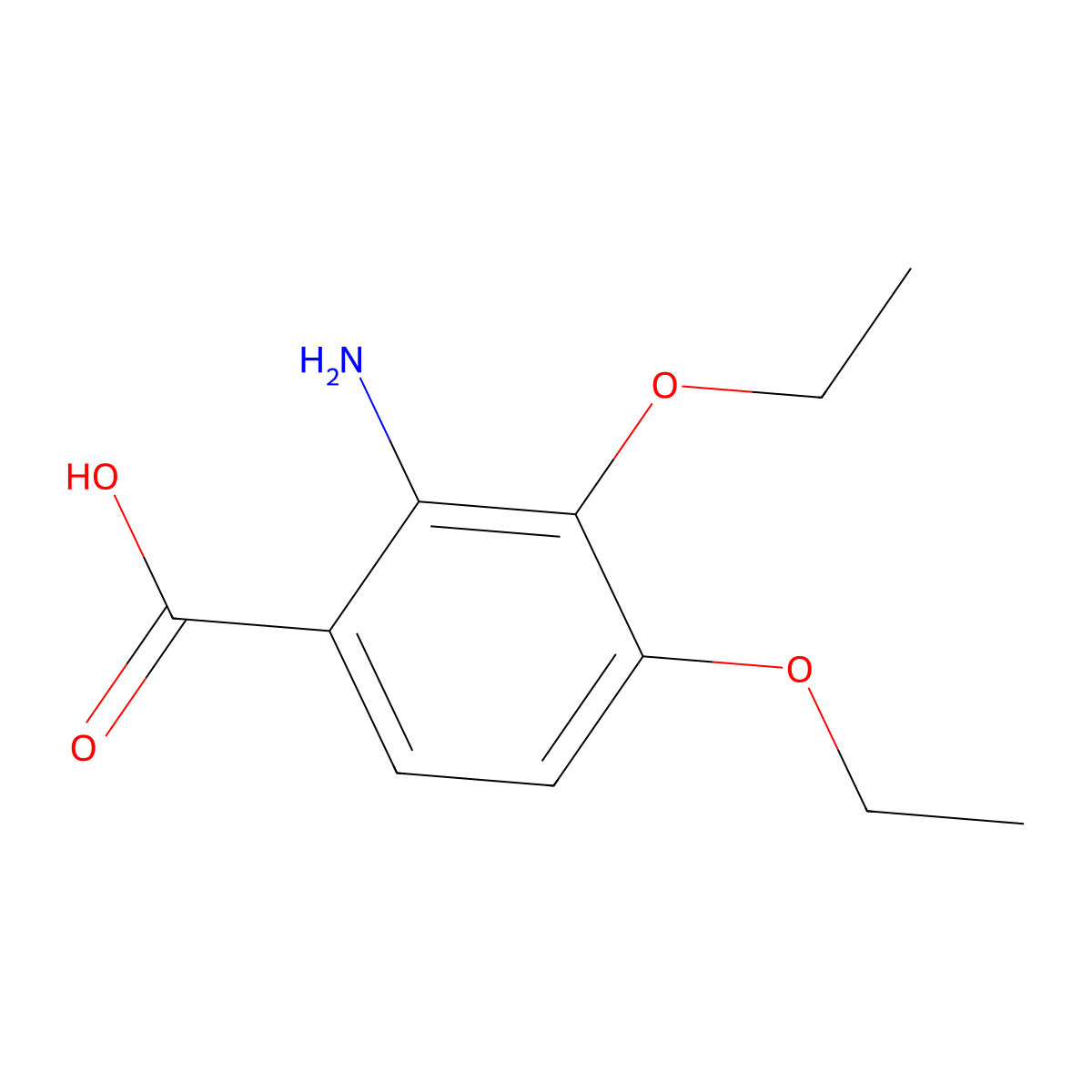 2-Amino-3,4-diethoxybenzoic acid molecular structure, CAS 61948-72-9