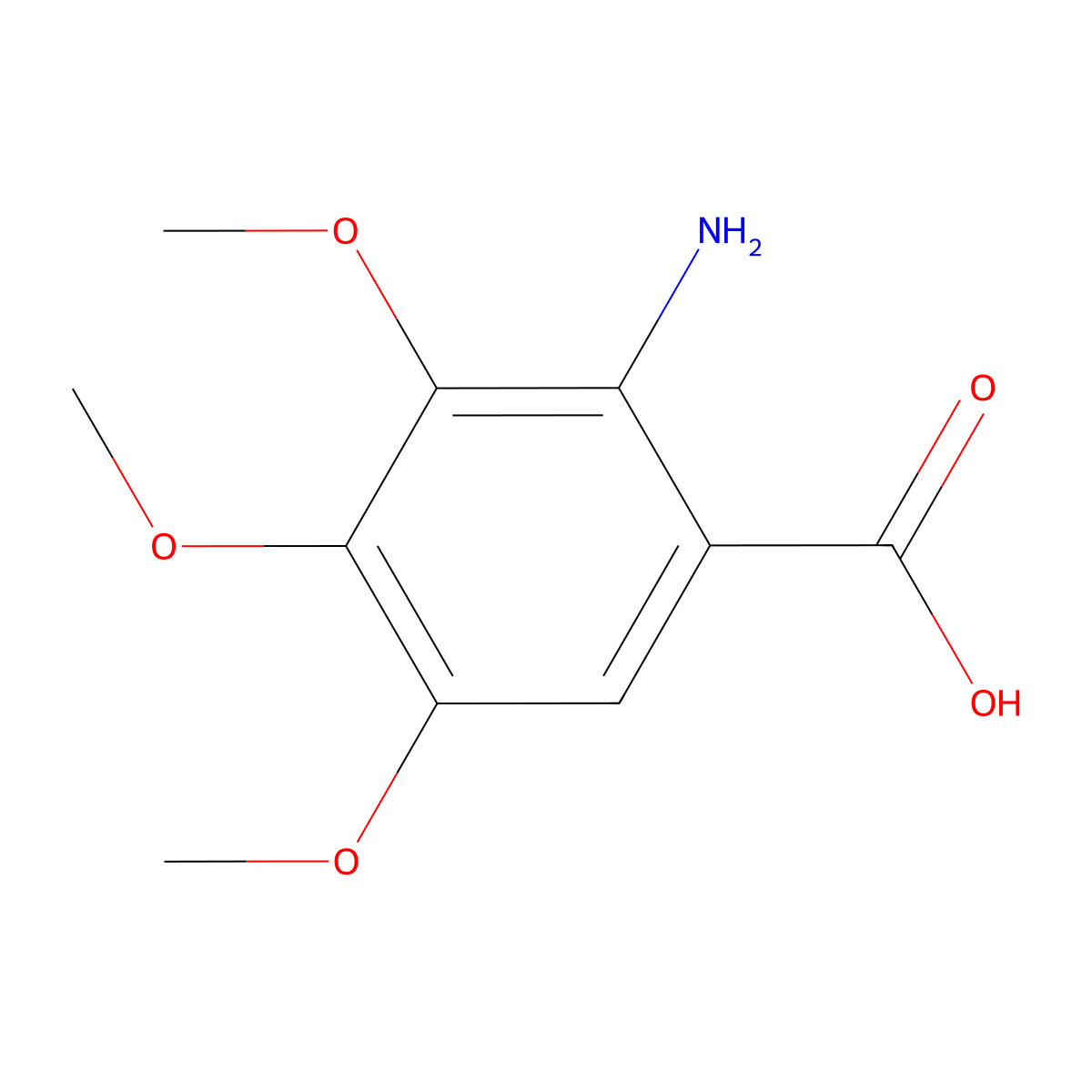 3,4,5-Trimethoxyanthranilic acid molecular structure, CAS 61948-85-4
