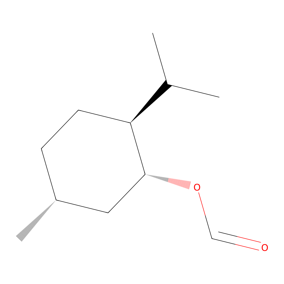 Menthyl formate, (-)- molecular structure, CAS 61949-23-3