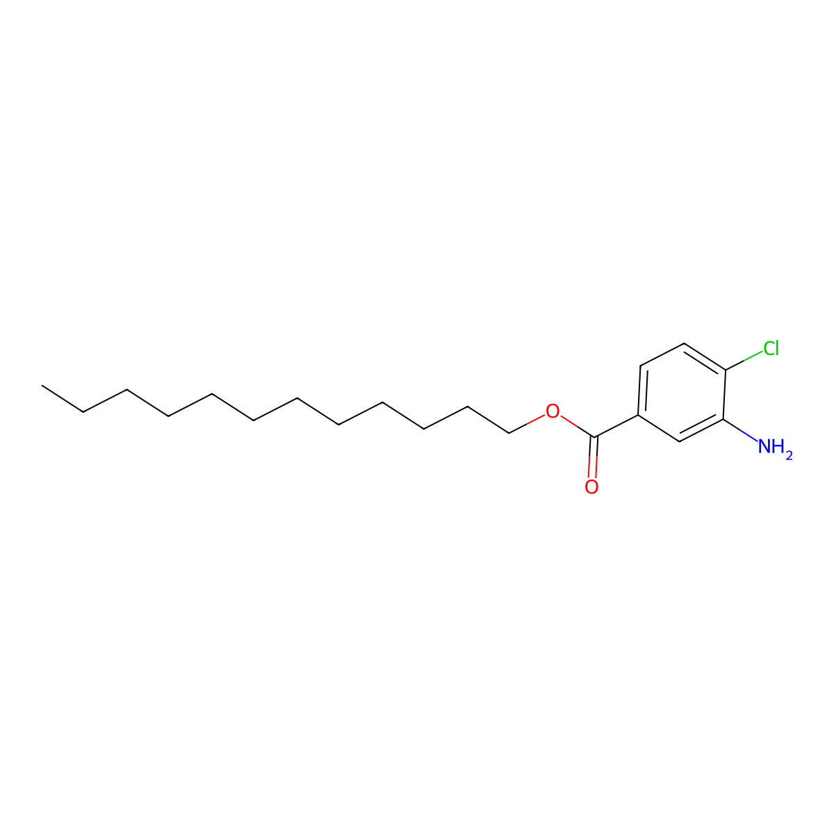 Benzoic acid, 3-amino-4-chloro-, dodecyl ester molecular structure, CAS 6195-20-6