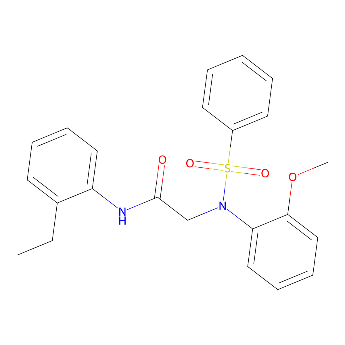 2-[N-(benzenesulfonyl)-2-methoxyanilino]-N-(2-ethylphenyl)acetamide molecular structure, CAS 6195-48-8