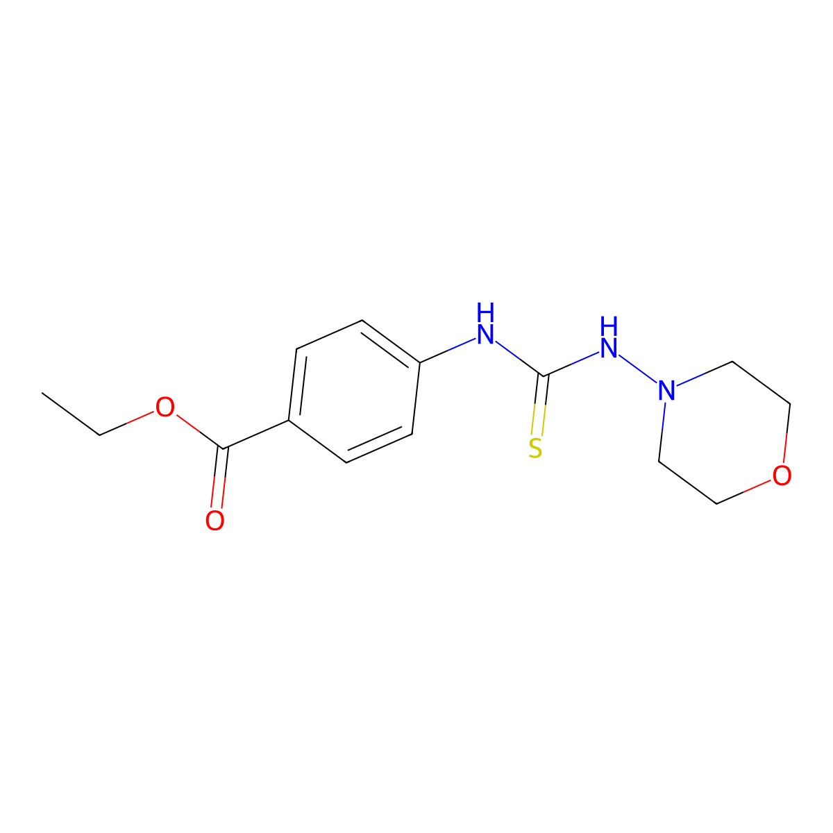 Ethyl 4-(morpholin-4-ylcarbamothioylamino)benzoate molecular structure, CAS 6195-66-0
