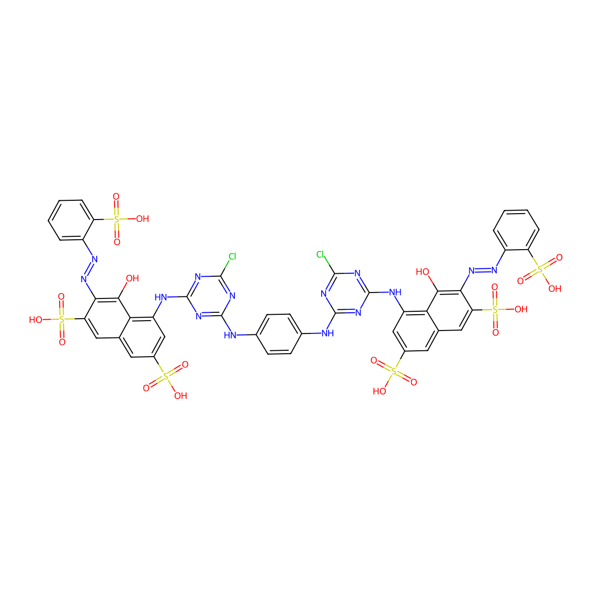 Reactive Red 120 molecular structure, CAS 61951-82-4