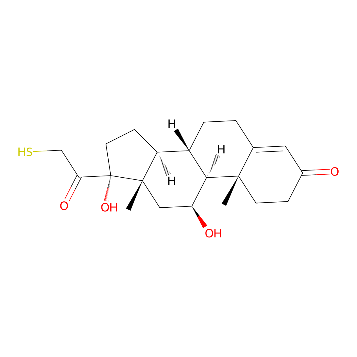 Tixocortol molecular structure, CAS 61951-99-3