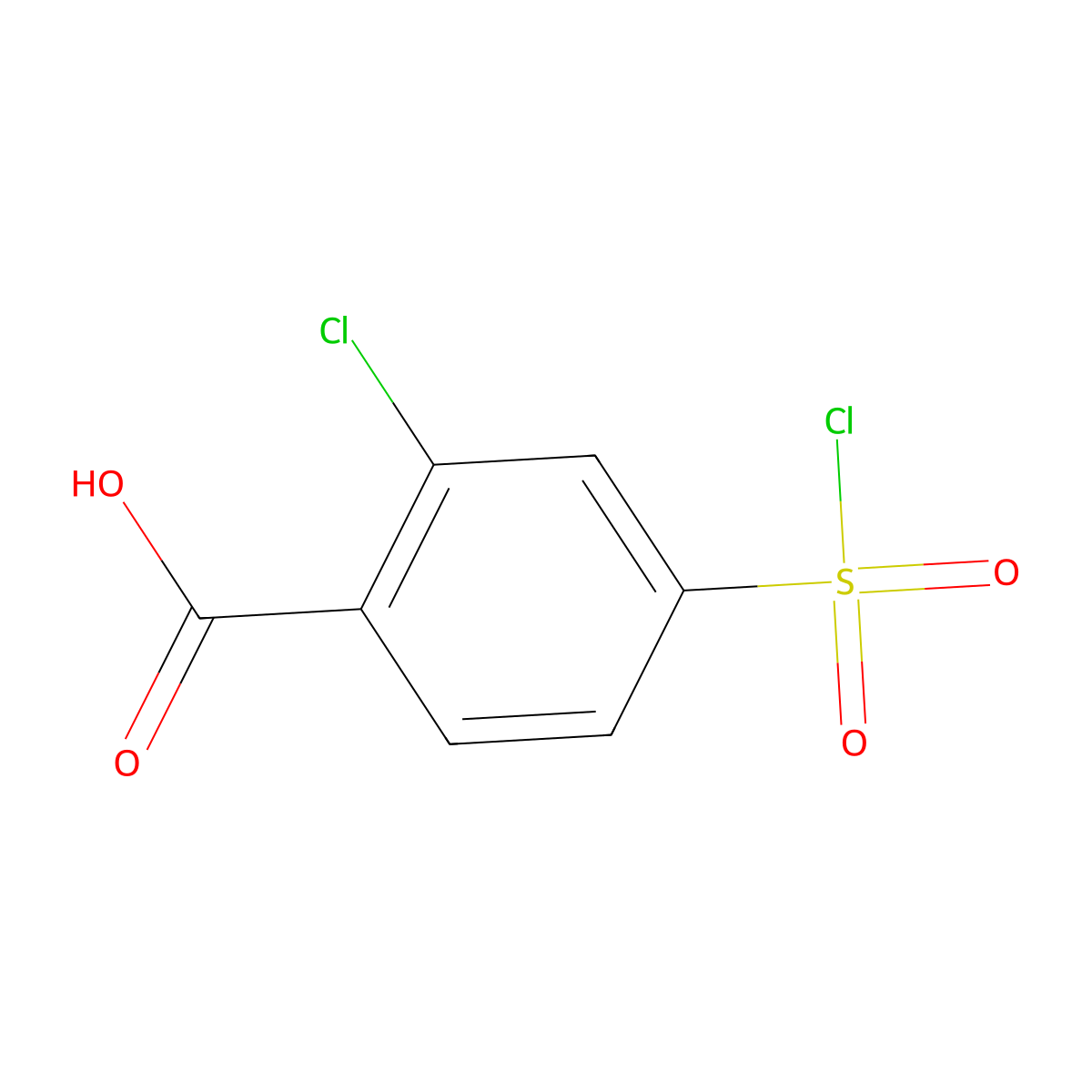 2-Chloro-4-(chlorosulfonyl)benzoic acid molecular structure, CAS 61953-04-6