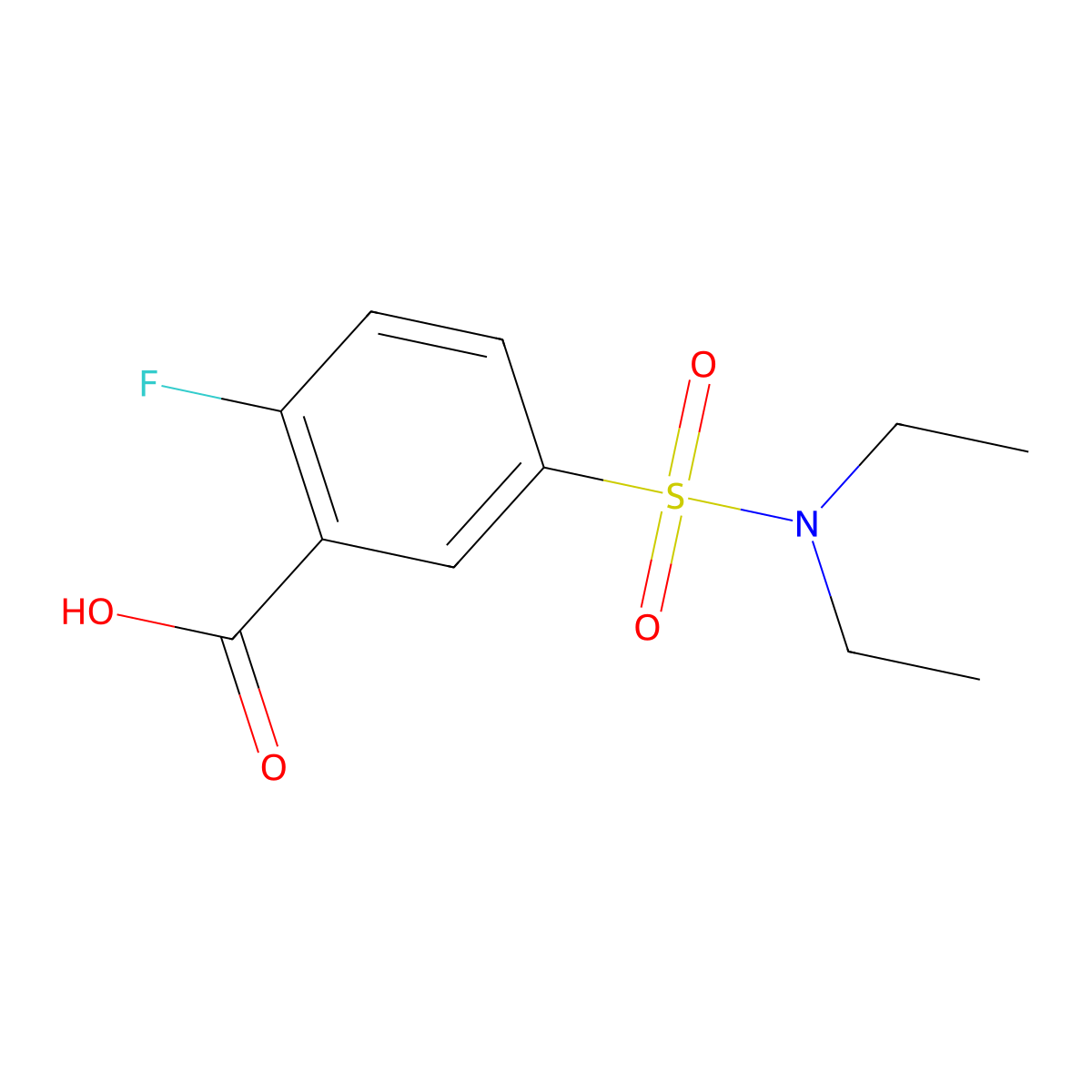 5-[(Diethylamino)sulfonyl]-2-fluorobenzoic acid molecular structure, CAS 61953-39-7