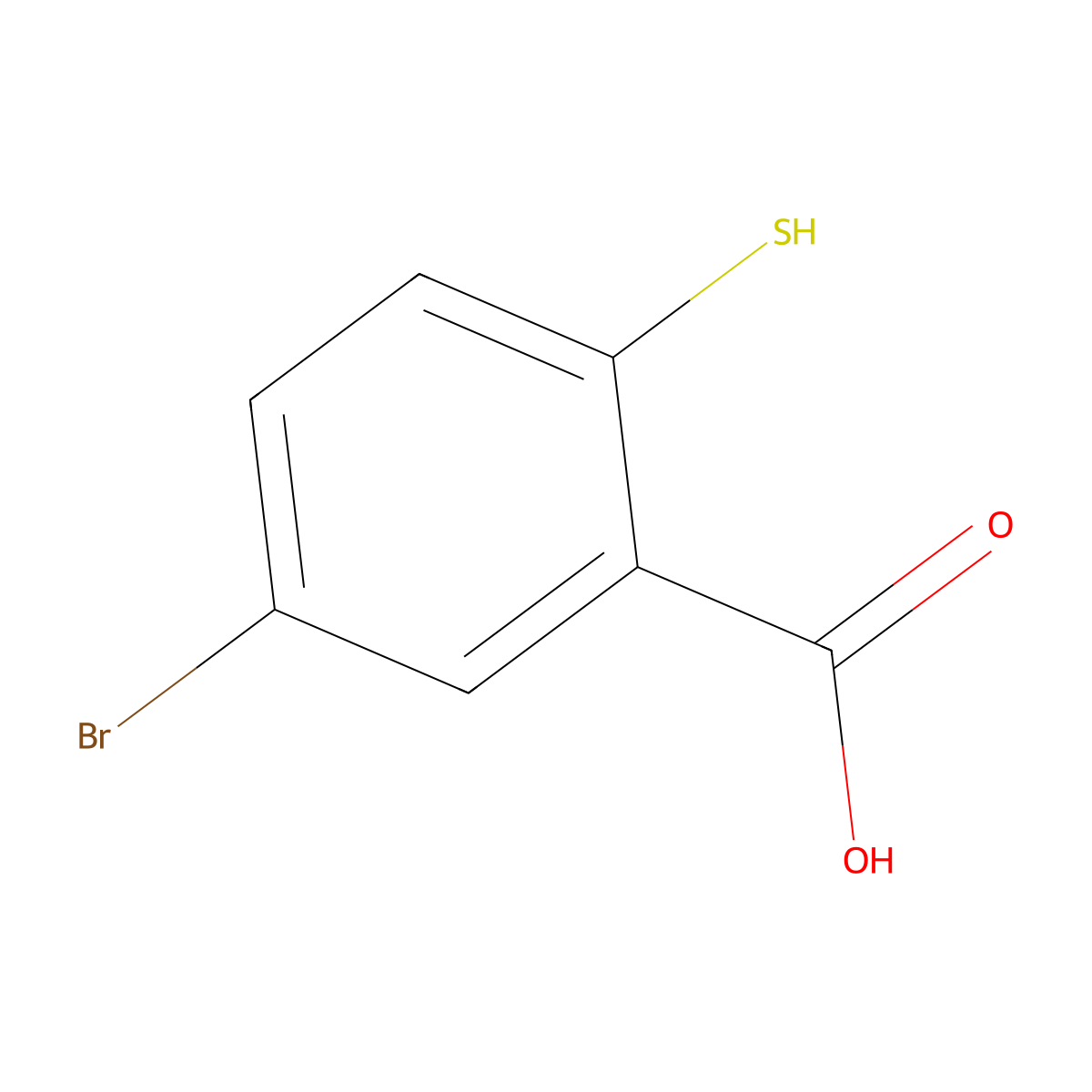 5-Bromo-2-mercaptobenzoic acid molecular structure, CAS 61954-80-1
