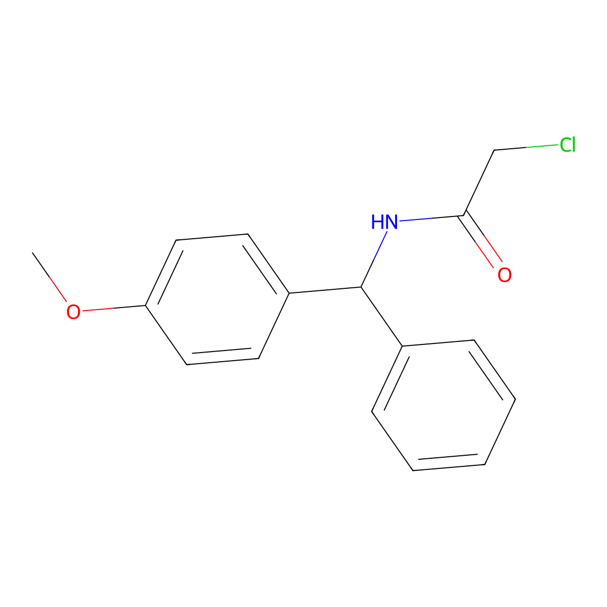 2-chloro-N-[(4-methoxyphenyl)(phenyl)methyl]acetamide molecular structure, CAS 61956-04-5