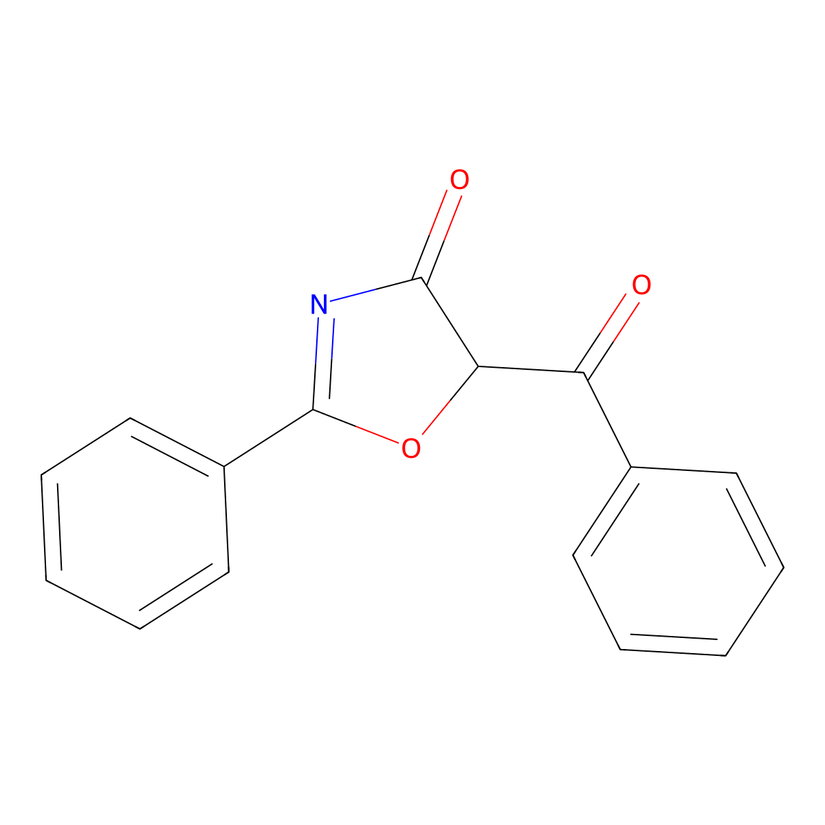 5-Benzoyl-2-phenyl-1,3-oxazol-4(5h)-one molecular structure, CAS 61957-93-5