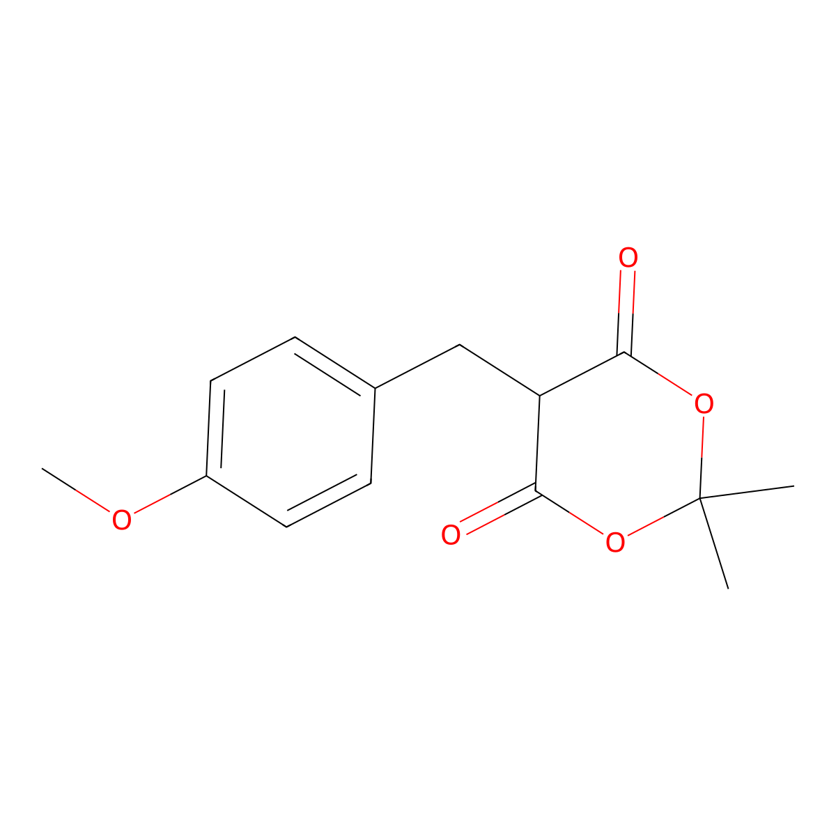 5-(4-Methoxybenzyl)-2,2-dimethyl-1,3-dioxane-4,6-dione molecular structure, CAS 61958-46-1