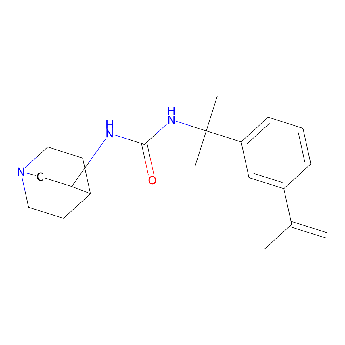 1-(1-Aza-bicyclo[2.2.2]oct-3-yl)-3-[1-(3-isopropenylphenyl)-1-methylethyl]-urea molecular structure, CAS 6196-45-8