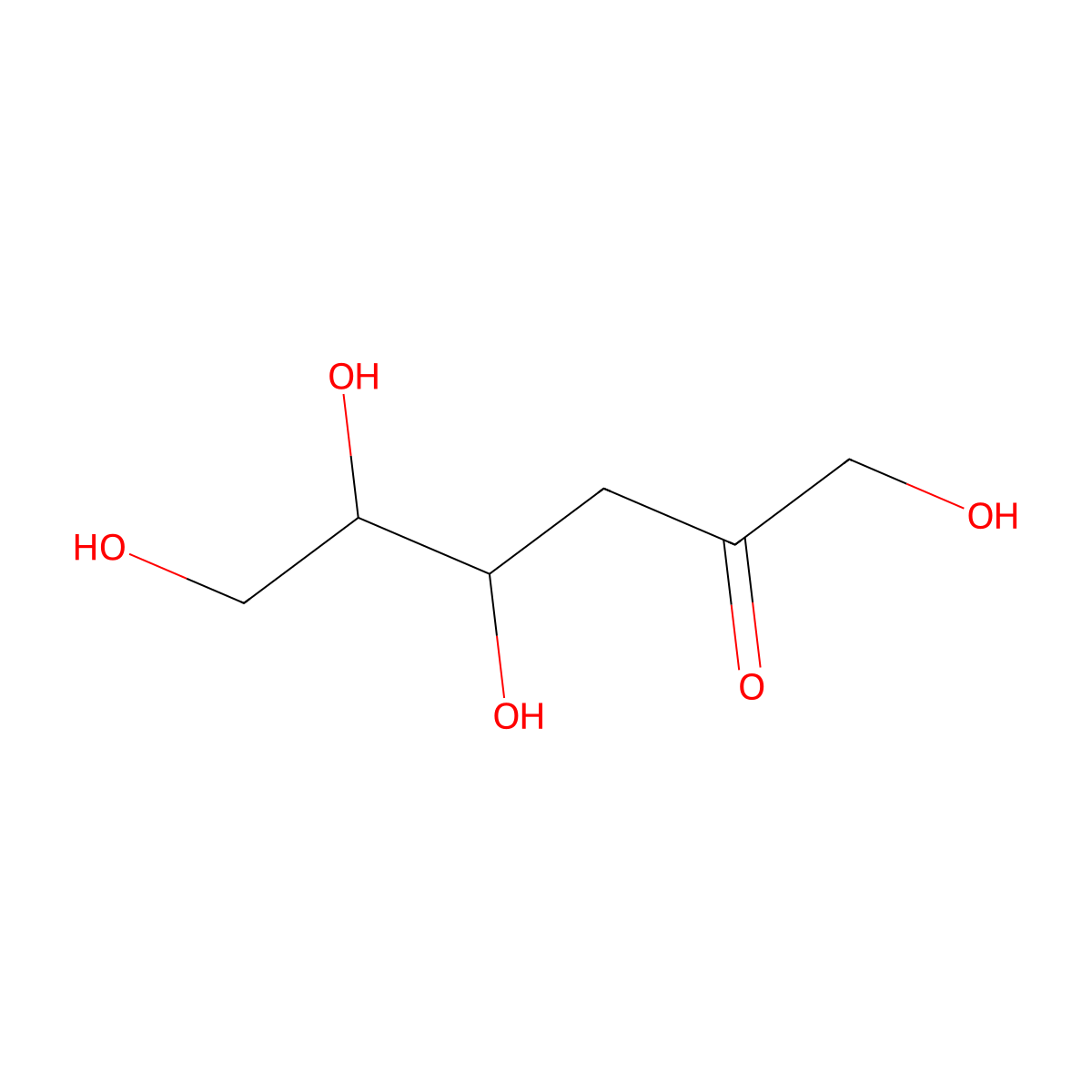 3-Deoxyfructose molecular structure, CAS 6196-57-2
